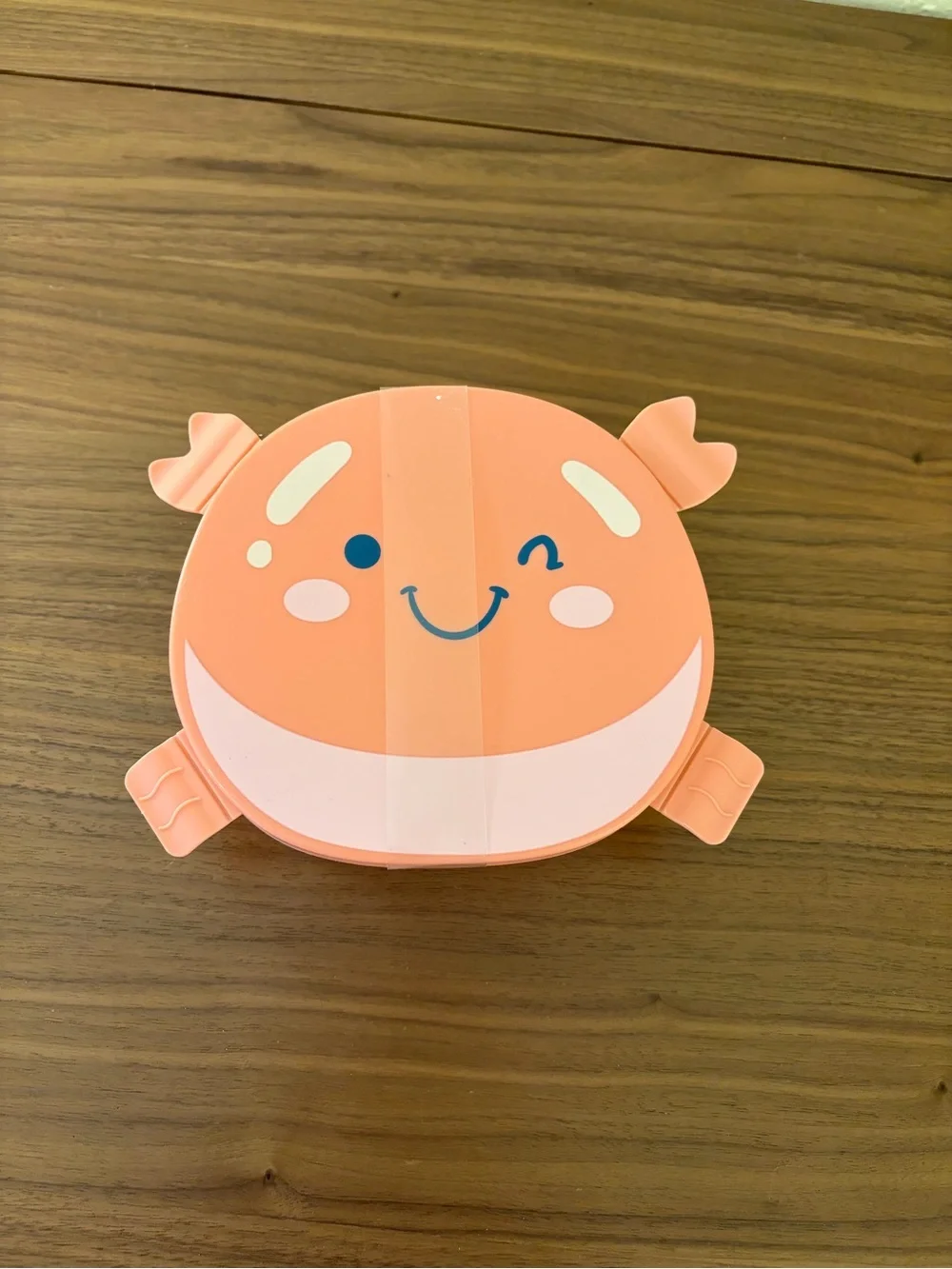 Cute 3 Compartment Pink Crab Snack Box